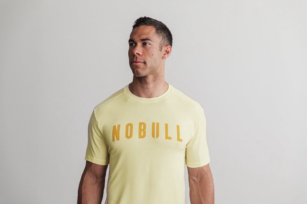 NOBULL Men's Tee - Vanilla - Ireland (6903NDVBK)